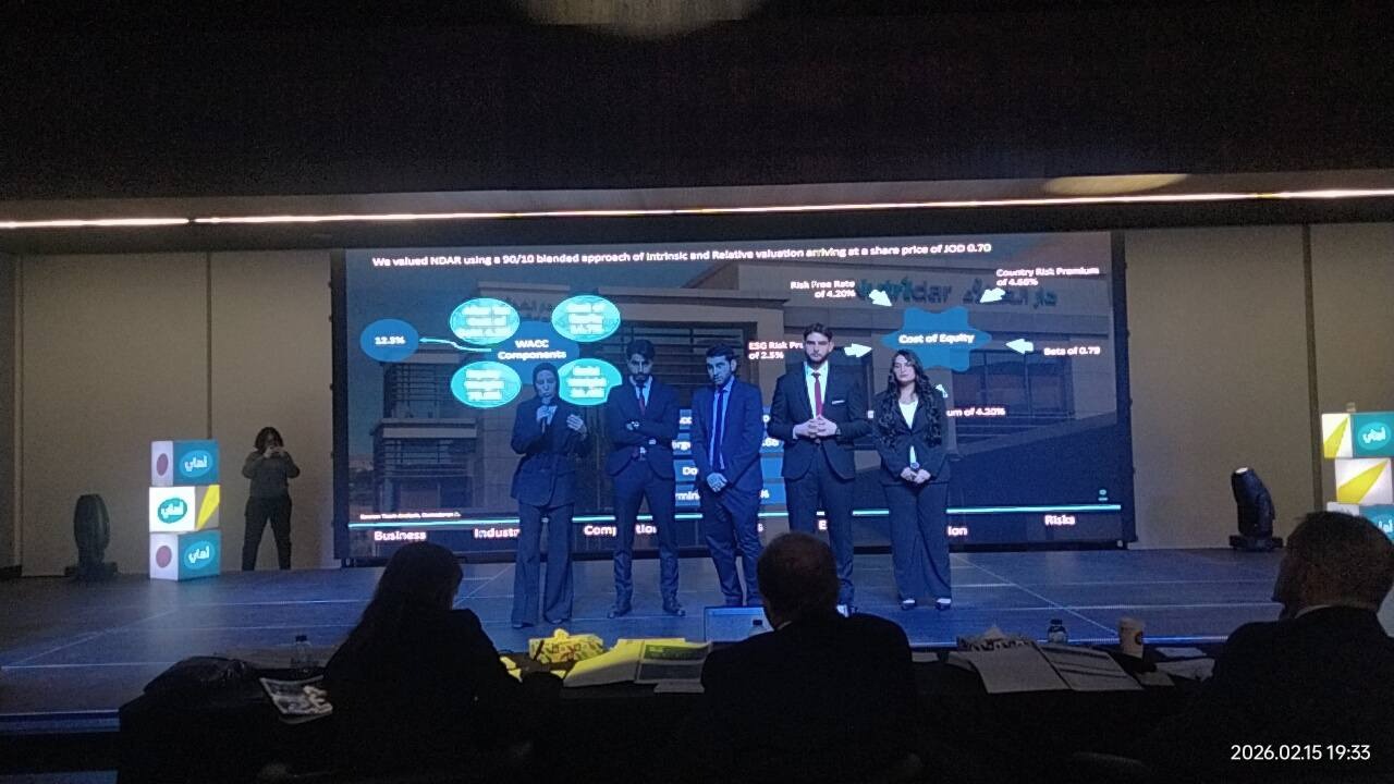 كل فخر واعتزاز، نتقدم بأحر التهاني والتبريكات إلى فريق جامعة اليرموك لحصوله على المركز الثاني في المرحلة المحلية من مسابقة CFA Institute